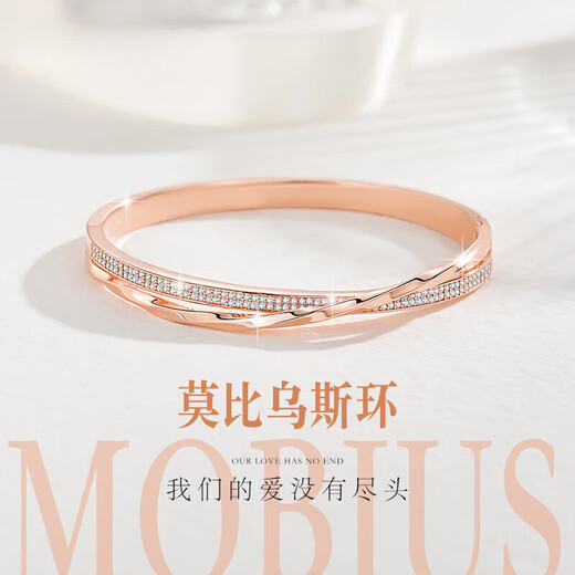 Ji Sifan Light Luxury Bracelet Women's Four-leaf Clover Bracelet Jewelry Valentine's Day Anniversary Birthday Gift for Girlfriend and Wife Mobius Infinite Love Bracelet (Next Day Delivery)