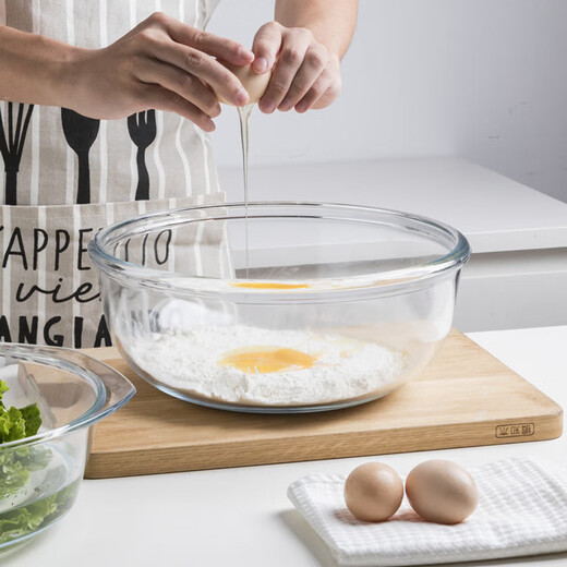 Glass thickened large salad bowl soup bowl soup basin heat-resistant household glass and basin round soda lime glass basin thickened version and basin 2700ml