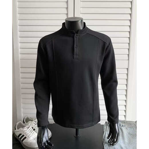 SHANNU long-sleeved T-shirt men's autumn and winter American velvet thickened heavy-weight Henry collar clothes casual wear bottoming shirt sweatshirt T24555 white gray XL (recommended 110-130Jin Jin equals 0.5 kg)