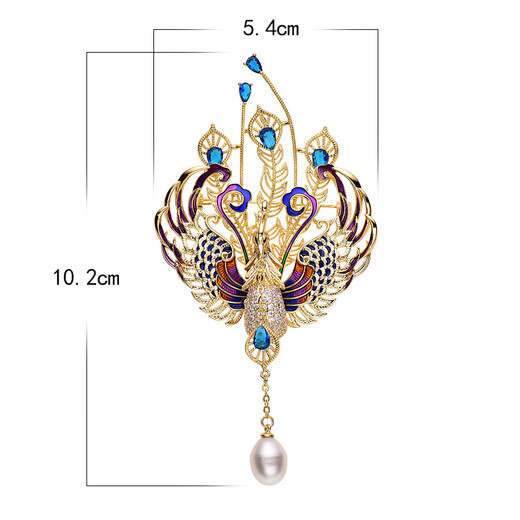 SNQP Big Phoenix brooch high-end exquisite fashion women's cashmere coat Chinese style corsage pin jewelry accessories gold color 761