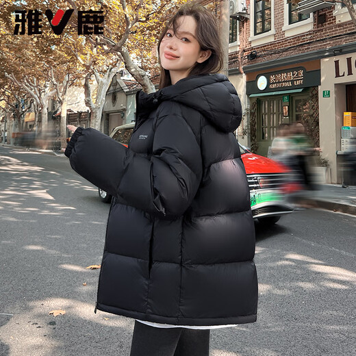 Yalu three-proof no-wash short down jacket for women 2025 winter new hooded thermal storage warm bread coat OCC
