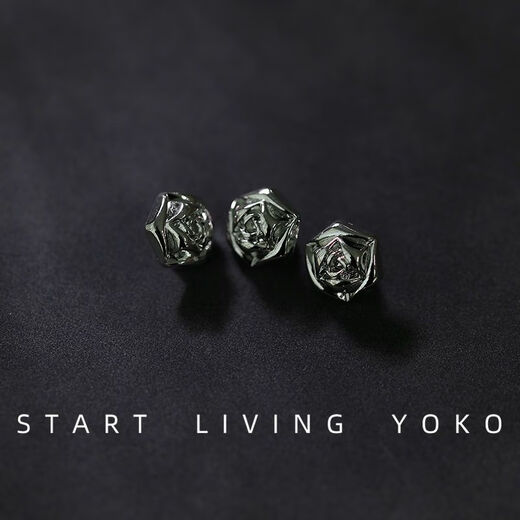 Ye Yu retro metal rose flower decorated button shirt button shirt sweater cardigan small button pearl cufflinks six-sided rose bronze 1 piece