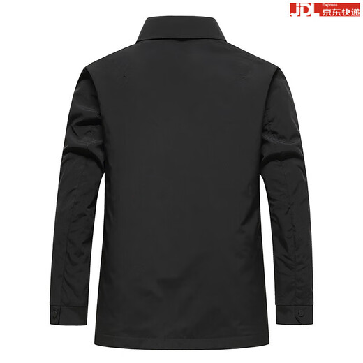 BOSS business casual jacket men's 2025 new autumn single-breasted high-end brand middle-aged men's thin cotton jacket black 4XL 195 suitable for 185-205Jin Jin equals 0.5 kg