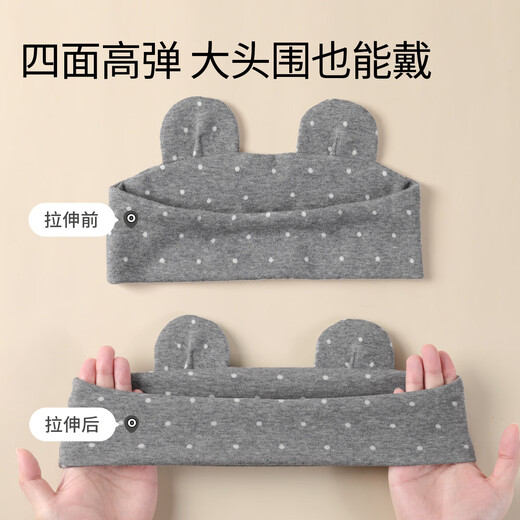 Yatemao postpartum confinement hat, autumn and winter thin fashionable and cute cotton maternity hat and headscarf, postpartum headband supplies for women, Oreo polka dot confinement hat + headscarf combination 607/608