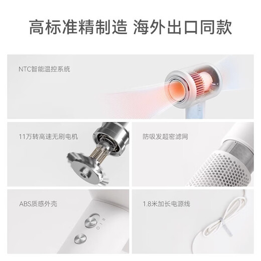 National 3C Certification丨4.5 billion negative ion hair care High-speed leafless hair dryer household negative ion silent high-power non-harming hair constant temperature quick-drying hair dryer Huaqiangbei Official top-five air nozzle Classic Senhong丨4.5 billion hydrating negative ion hair care 2025 new style丨Top version 1 1 version 1.8 meters long gift box