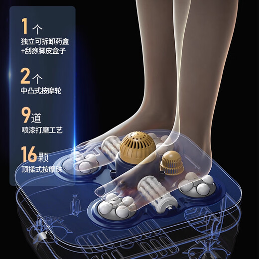 DEATKN Germany foot bath bucket foot bath fully automatic electric massage all-in-one machine intelligent constant temperature heating over the knee calf deep bucket foot basin practical gift for parents and elders North Carolina blue upgraded leakage protection switch + gift box packaging + ghostwriting greeting card Single shot will not be sent Multiple bottles are more cost-effective 750ml*3 bottles scouring pad +