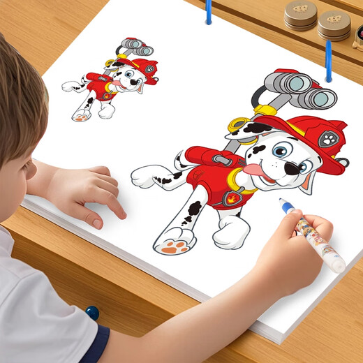 Yijimei Paw Paw Team Livre de coloriage Livre de dessin pour enfants Garçons et filles Peinture graffiti Jouets éducatifs Cadeaux Écologique et sans odeur