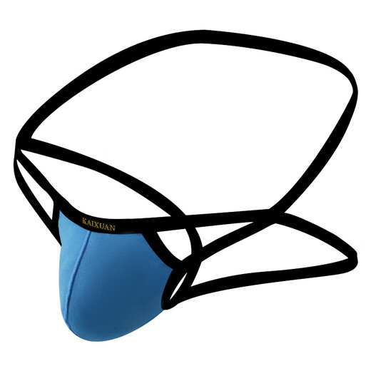 Men's sexy underwear, fun thong, ultra-thin breathable sexy pants, fun briefs, T library double underpants, black S/M