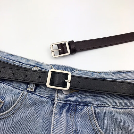 Haofanjie belt women's small belt women's thin black next day delivery trousers belt simple and versatile male student trousers decoration 1 small thin belt black