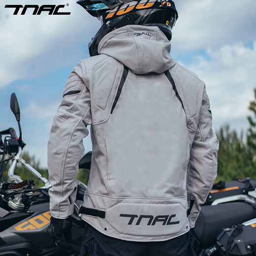 TNAC Tuochi Motorcycle Winter Cycling Clothing Composite Bat Waterproof Commuting Motorcycle Travel Anti-fall and Wear-Resistant Motorcycle Clothing Four Seasons Time and Space Gray Composite + Velvet Tianma Black Winter Warm Suit XL