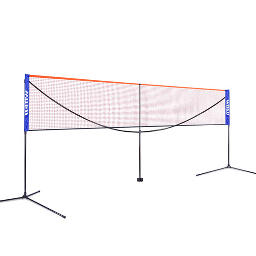 WITESS目击者羽毛球网架斜跨便携式室外简易折叠移动网架6.1M双打款