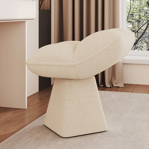 Yunbin dressing table stool bedroom designer creative dressing table makeup stool living room small stool shoe changing stool rotating low stool milk coffee color cannot rotate chenille fabric