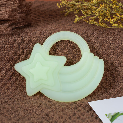 TYRY.HU Soothing Teether Whale Star Cloud Baby Teether Teething Period Molars Can Be Boiled Baby Teether 4 Months+ Star-Sprouting Green 1 Pack