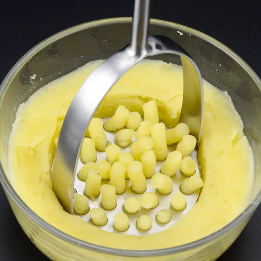 Yusenyi 304 mud auxiliary masher purple thickened commercial mashed potato masher stainless steel spoon baby mashed potato food manual pressing tool 304 stainless steel mud press rosewood handle