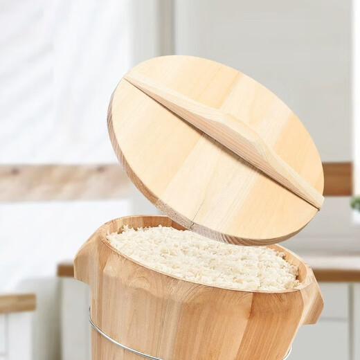 Steamed rice barrel fir rice barrel steamed rice wooden barrel steamed rice artifact steamer steamer bamboo household steamer rural area with lid 7-inch 24 wooden barrel with steamer