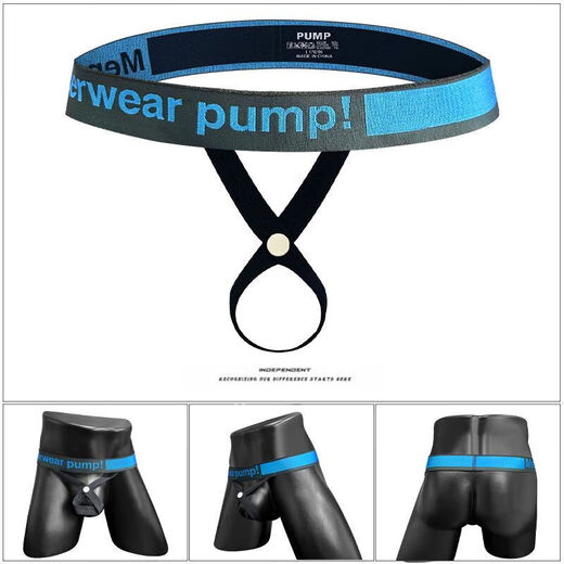 Meinaier men's exposed thong men's special couple's sexual intercourse stimulates women's extremely dirty temptation gay gay blue L丨110-130Jin Jin is equal to 0.5 kg