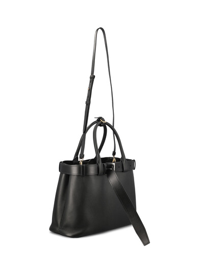 PRADA Open Top Large Belt Handbag Black One Size