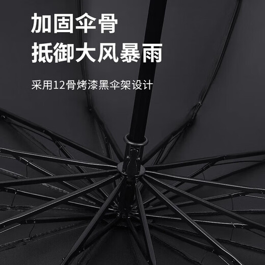 Umbrella, extra large parasol, reinforced, thickened, wind-resistant, student male and female semi-automatic sun protection sun umbrella, manual 8-bone black glue, about 100cm, beige