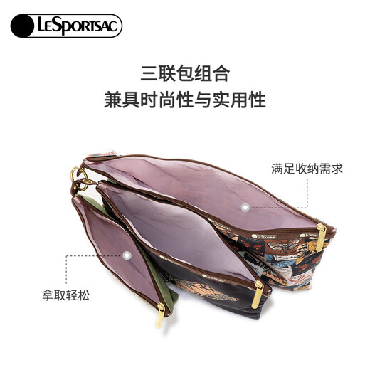 LeSportsac's new butterfly stamp series is fully printed with retro practical triple bag storage clutch, Wings of Nature