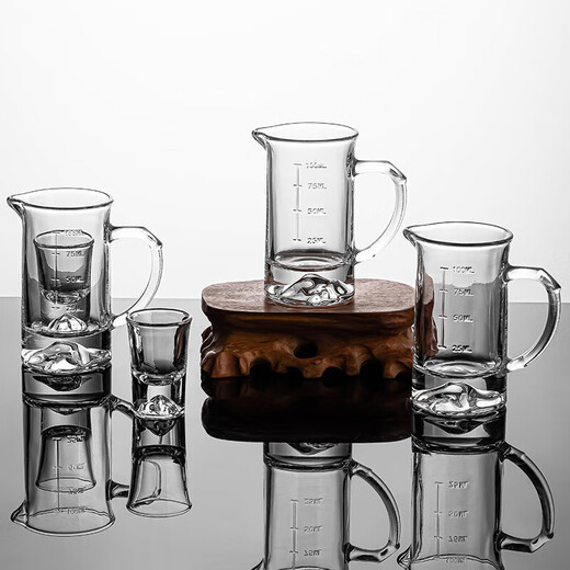 Glass white wine cup wine dispenser set household Guanshan small wine cup commercial wine set 2 two with scale 100ml wine cup Guanshan white wine cup 6 pieces 20ml