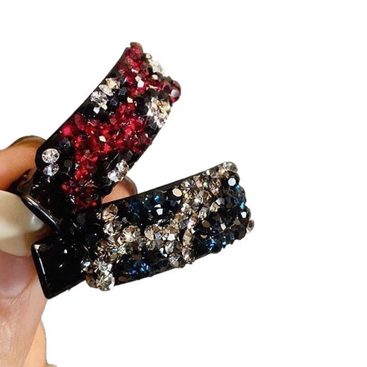Korean temperament, exquisite and versatile, colorful sparkling diamond side bangs clip for girls, fashionable new year style high-end duckbill clip, colorful sparkling diamond duckbill clip, mixed color 3 pieces
