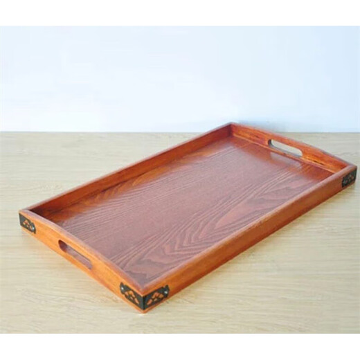 Create a golden extra large roasted whole lamb wooden plate 60*40CM roasted whole lamb wooden plate solid wood rectangular tray hotel end brown 70*50*6