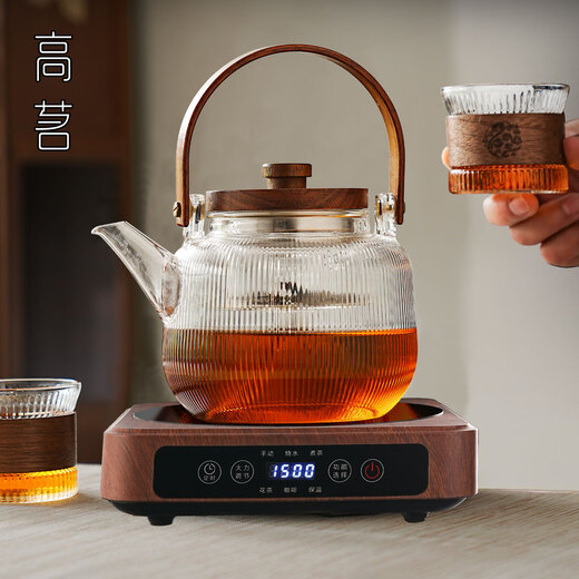 Gaoming 2025 new electric ceramic stove teapot tea set glass boiling water teapot household teacup cup holder with tea tray practical tea set set