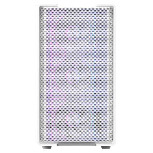 Das weiße Hauptgehäuse des Peninsula Iron Box (PADO) Style 5 für Desktop-Computer unterstützt M-ATX-Motherboard/mit Typ-C/Frontplatte aus Eisengitter/Schiebeglas-Design/8 Lüfterpositionen/240-Wasserkühlung/5080-Grafikkarte