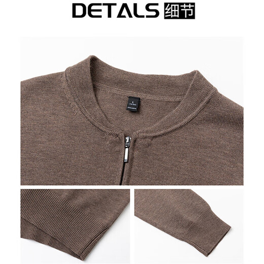 ROMON Men's Half-Zip Henley Collar Sweater Wool Blended Long-Sleeved Sweater Casual Business Autumn and Winter Clothes Dark Squirrel Gray L 105-120Jin Jin equals 0.5 kg