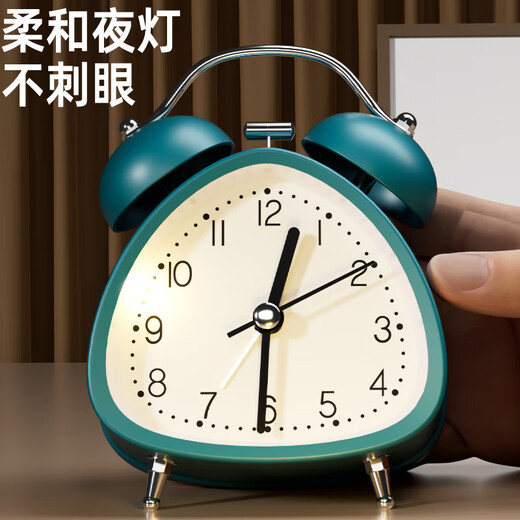 2025 New Metal Light Luxury Alarm Clock Student-Specific Silent Bedside Clock Children's Get-Up Artifact Bedroom Desk Clock Big Ring Lazy Alarm Clock with Light Sunshine Orange