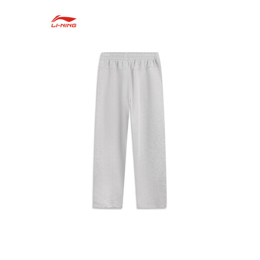 Li-Ning BADFIVE velvet warm sweatpants men's 2025 winter new straight-leg loose sweatpants floral gray moon watch mixed gray-2 M (170)