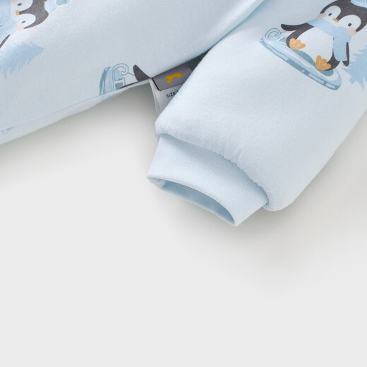 童泰（TONGTAI）婴儿连体衣冬季夹棉宝宝衣服儿童连帽哈衣爬服外出服抱衣 蓝色 80cm