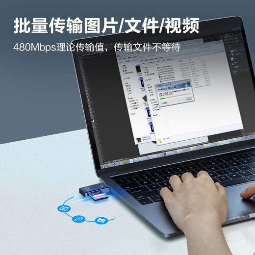 USB dual-card high-speed card reader multi-function SD/TF two-in-one card reader supports mobile phone SLR camera drone driving recorder monitoring memory card USB2.0 TF/SD