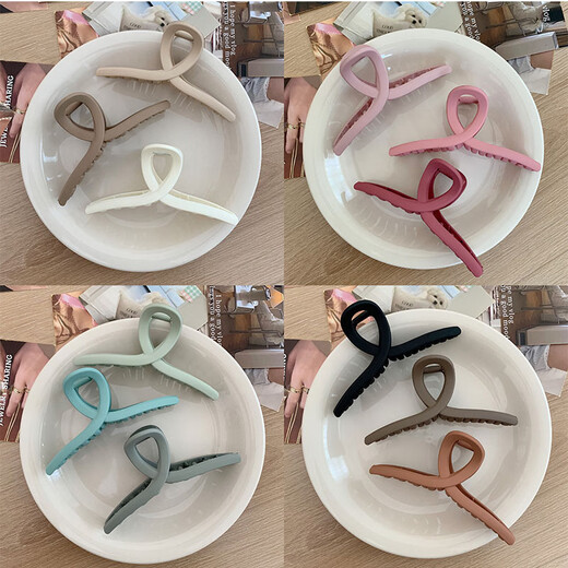 Hesiyu shark clip ins high-looking student hairpin hairpin female back of the head grabber fairy-like high-end hair grabber matte coffee color 11CM