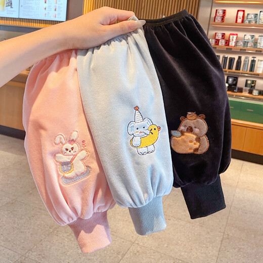 Children's extended sleeves for girls in autumn and winter, anti-fouling and stain-resistant sleeves for students, writing waterproof down jacket sleeves, gray + purple + pink 3 pairs