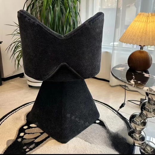 Tangke dressing table stool light luxury high-end designer butterfly chair rotatable girls bedroom cloakroom French makeup chair butterfly chair starry sky black rotatable
