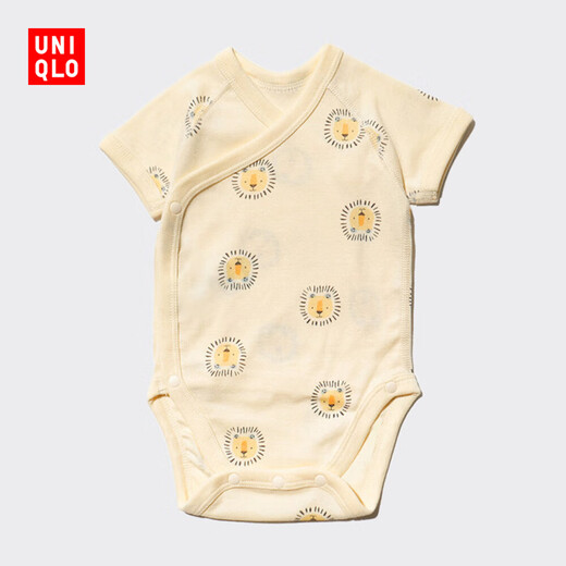 Uniqlo Infant Joy of Print short-sleeved 1-piece cotton jumpsuit 473850 473851/41 apricot 60cm