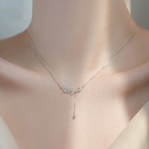 Farcoko brand wheat ear necklace for women, safe collarbone chain, fashion jewelry, birthday and anniversary gift for girlfriend, wheat ear necklace, exquisite gift box