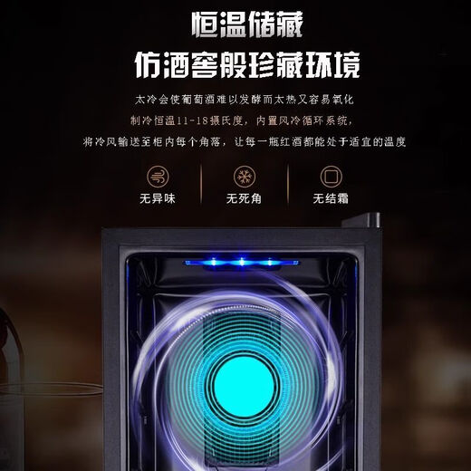 LDVEP German imported quality wine cabinet constant temperature wine cabinet mini electronic household small tea cigar liquor storage refrigerated ice bar 18 pieces wooden shelf