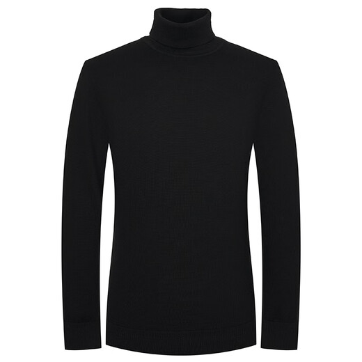 Angel Bird Wool Sweater Men's 2025 Fall Men's 100% Sheep Wool Business Casual Long Sleeve Sweater Turtle Collar Sweater Black XL -50(180/100)