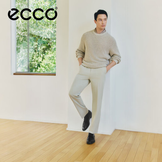 ECCO Leather Shoes for Men, Business Men's Shoes, Formal Leather Shoes, Men's Glossy Leather Shoes, Derby Shoes, Melbourne 621634 HL HL Black/Magnetic Gray 62163450839 42 The size is too large