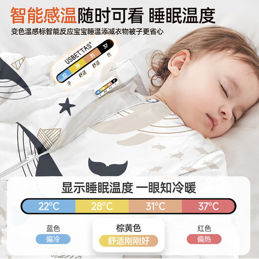 Bei Chuzhong baby sleeping bag 0-1-3 years old baby 2 spring, autumn and winter all-in-one thickened pure cotton anti-cold anti-kicking quilt anti-jumping thickened autumn and winter-Eiffel Forest-Pink Intelligent temperature measurement room temperature 0-15 M size Height 65-80cm Recommended age 9 months-2 years