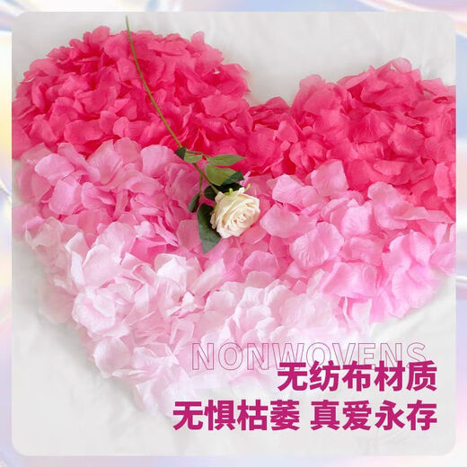 OEMG simulated rose fake petals KTV sprinkle flowers Valentine's Day confession proposal romantic wedding room ceremony decoration decoration wholesale big red about 1000 pieces compressed package