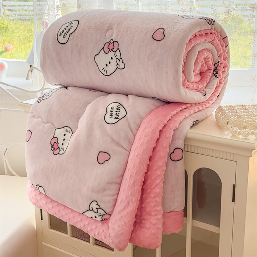 Fantasy baby milk velvet beanie air conditioning quilt spring autumn quilt winter quilt single double children's blanket Biye kt cat-moyi winter quilt 150x200cm (about 5.5Jin Jin is equal to 0.5kg)