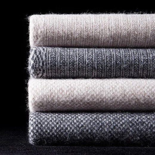 KING DEER pure cashmere men's thickened high-waisted thermal pants women's slim-fitting autumn and winter inner wool bottoming cashmere pants for men - sesame style - dark gray 2XL