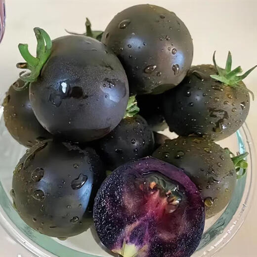 Real black tomato seeds waterfall small tomato tomato seeds balcony dwarf potted vegetable seedlings real black tomatoes 5 pieces black emperor