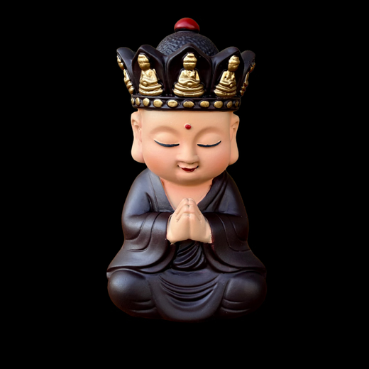 Woying (Journey to the West) Tea Pet Chinese Desktop Tea Pet Lucky Crafts Decoration Purely Handmade Creative National Style Master and Disciple 4 (Painted Color)