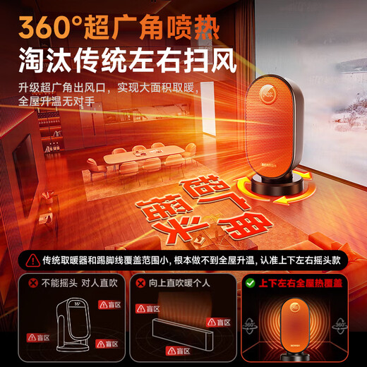 BERRSH (Germany Berry) graphene heater heater electric heater electric heater electric heating household bathroom artifact whole house heating small living room large area small sun warms the whole house in one second graphene fast heating 40 | German EMB fan far exceeds the first-level energy saving AI+ECO dual-core intelligent frequency conversion to save energy