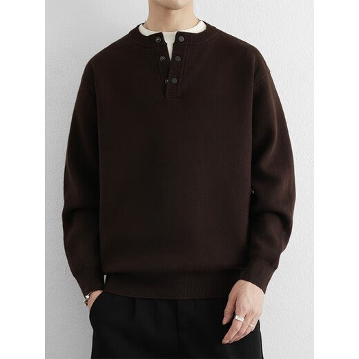 Awesome pure cotton Henry collar half-cardigan sweater for men autumn and winter new men's pullover sweater light mustard green 2XL weight range 150-170Jin Jin is equal to 0.5 kg