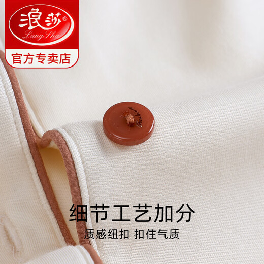 LangSha couple pajamas for women autumn pure cotton high-end long-sleeved trousers spring and autumn 2025 new men's home wear set ZD8690 M women's style